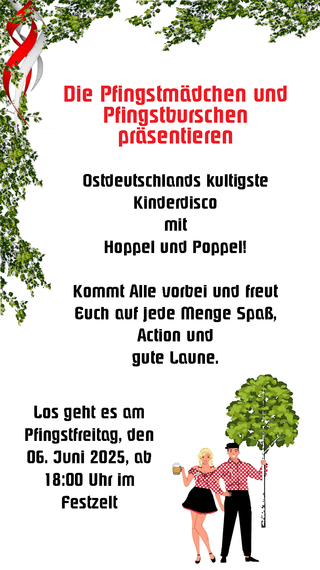 Herzliche Eninladung zur Kinderdisco mit Hoppel und Poppel